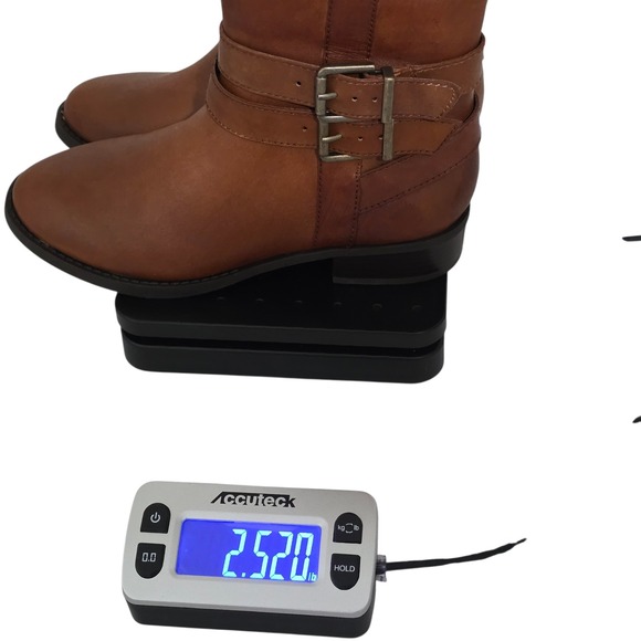 INC Riding Boots Cognac‎ genuine Leather Buckle Zip Women 5M equestrian style - Picture 8 of 8